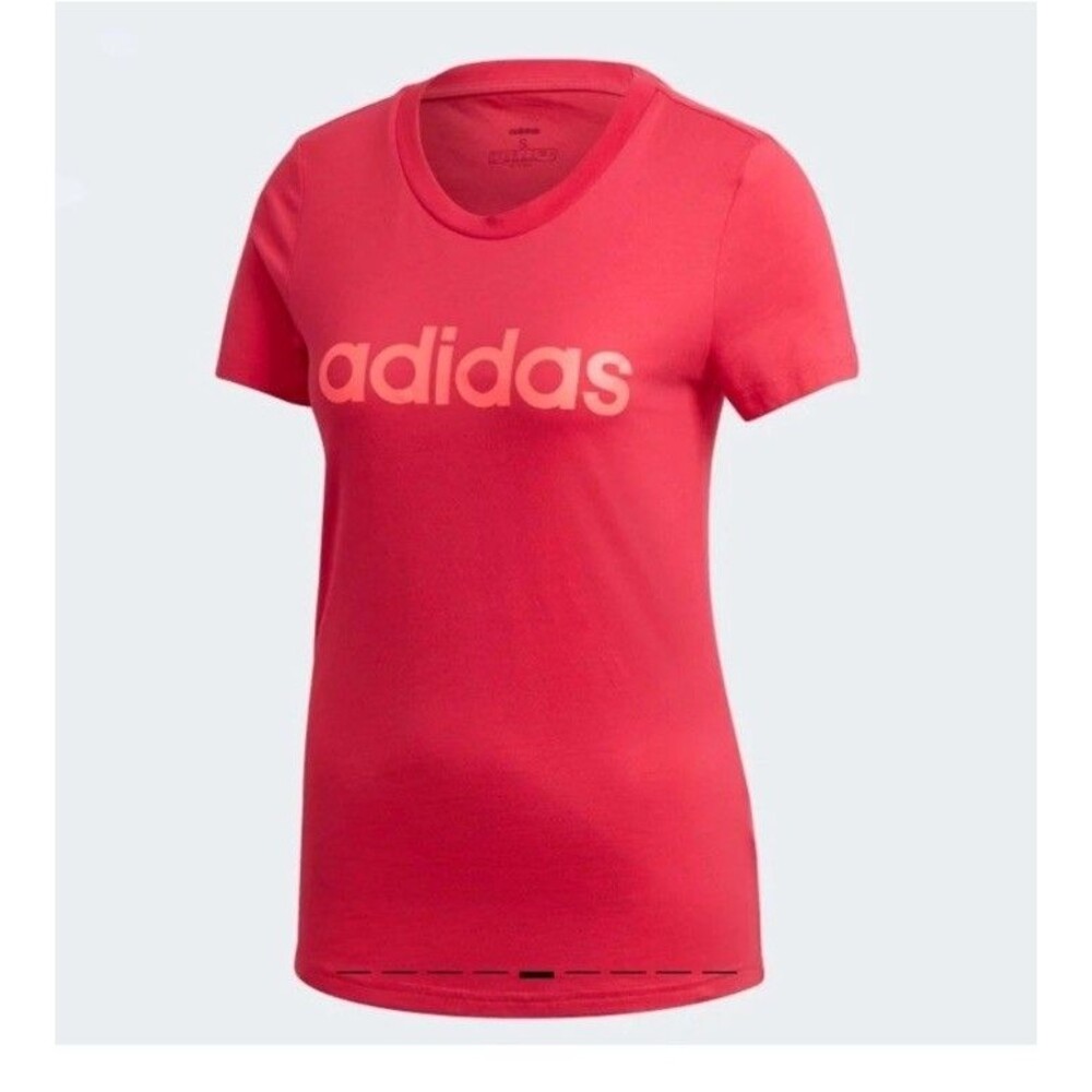 Adidas Women's Essentials Linear Logo T-Shirt Pink Size XS NWT Cotton Tee